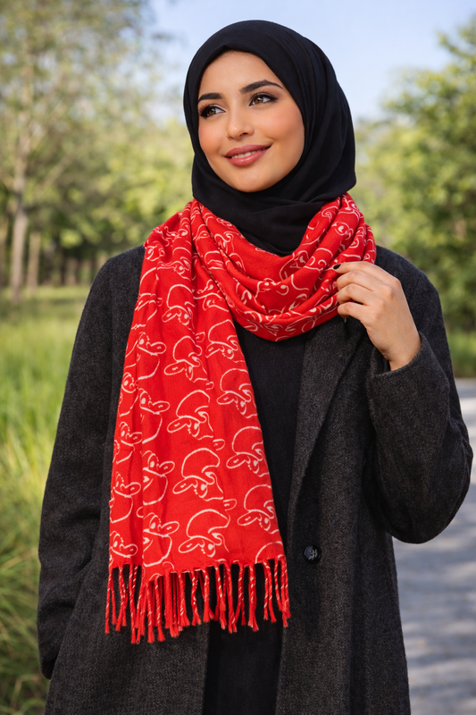 Kuwait Souvenirs Scarf - Red - Kuwait Souvenirs