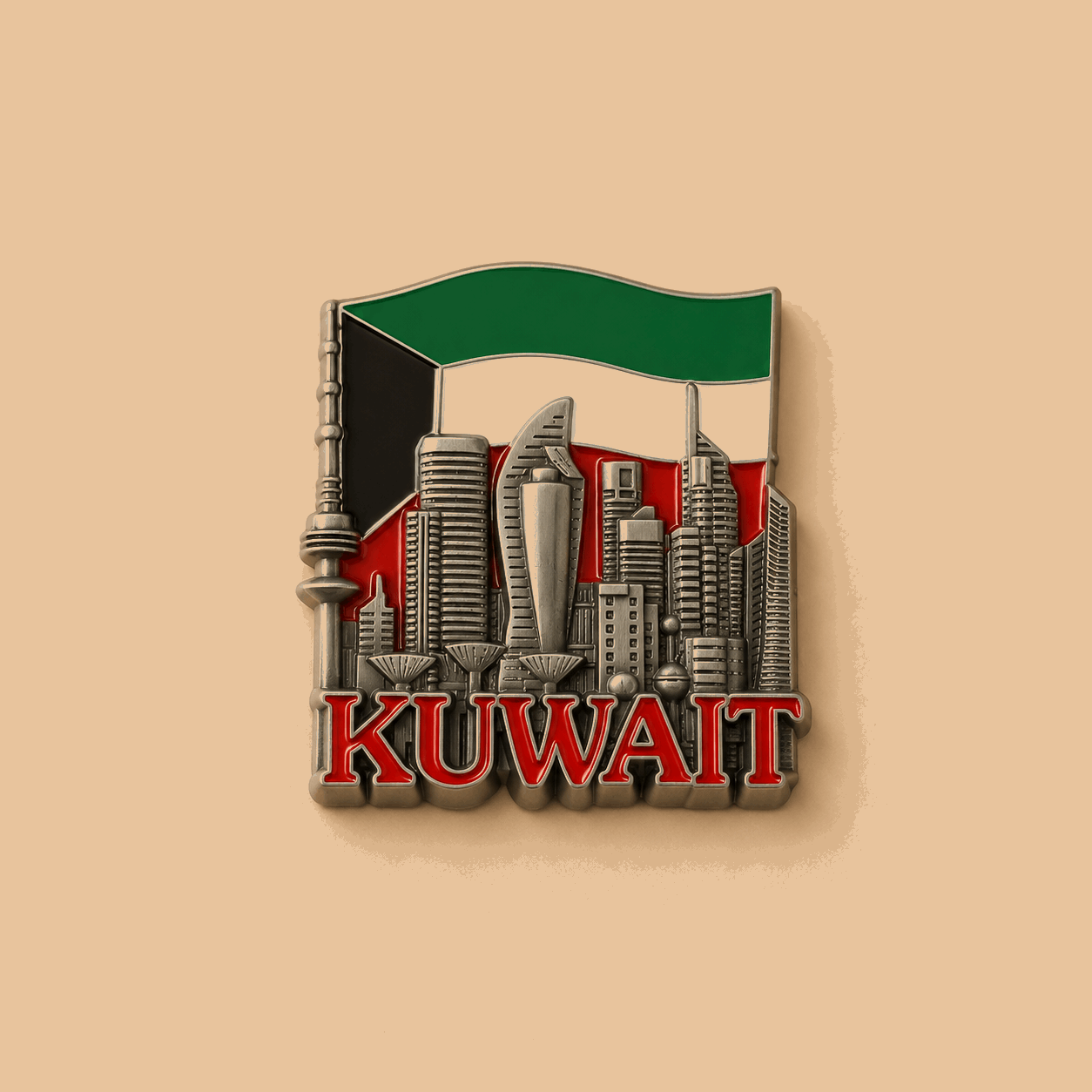 Kuwait city skyline flag magnet - Kuwait Souvenirs