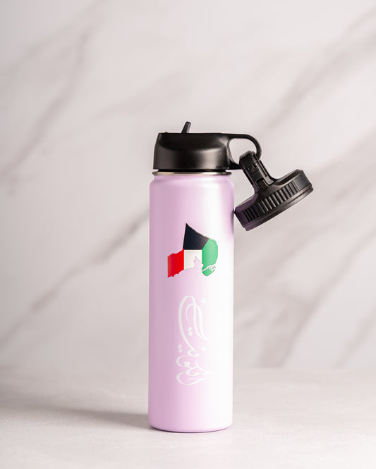 Flask Water Bottle 650 ml for Cold & Hot Beverages Lid Comes With a Straw High Quality 24 Hr Cold - Kuwait Souvenirs