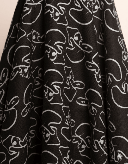 Kuwait Souvenirs Scarf - Black - Kuwait Souvenirs