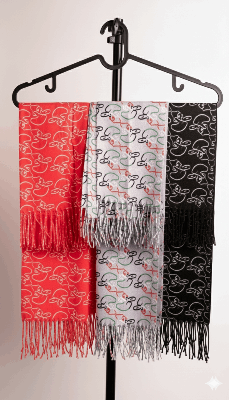 Kuwait Souvenirs Scarf - Black - Kuwait Souvenirs