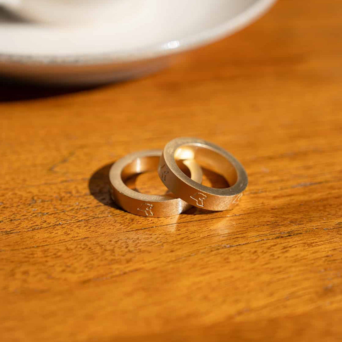 Gold Plated Ring Engraved - Kuwait Souvenirs