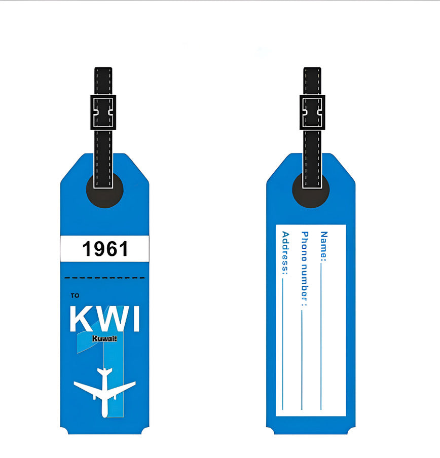 Blue KWI Luggage Tag - Kuwait Souvenirs