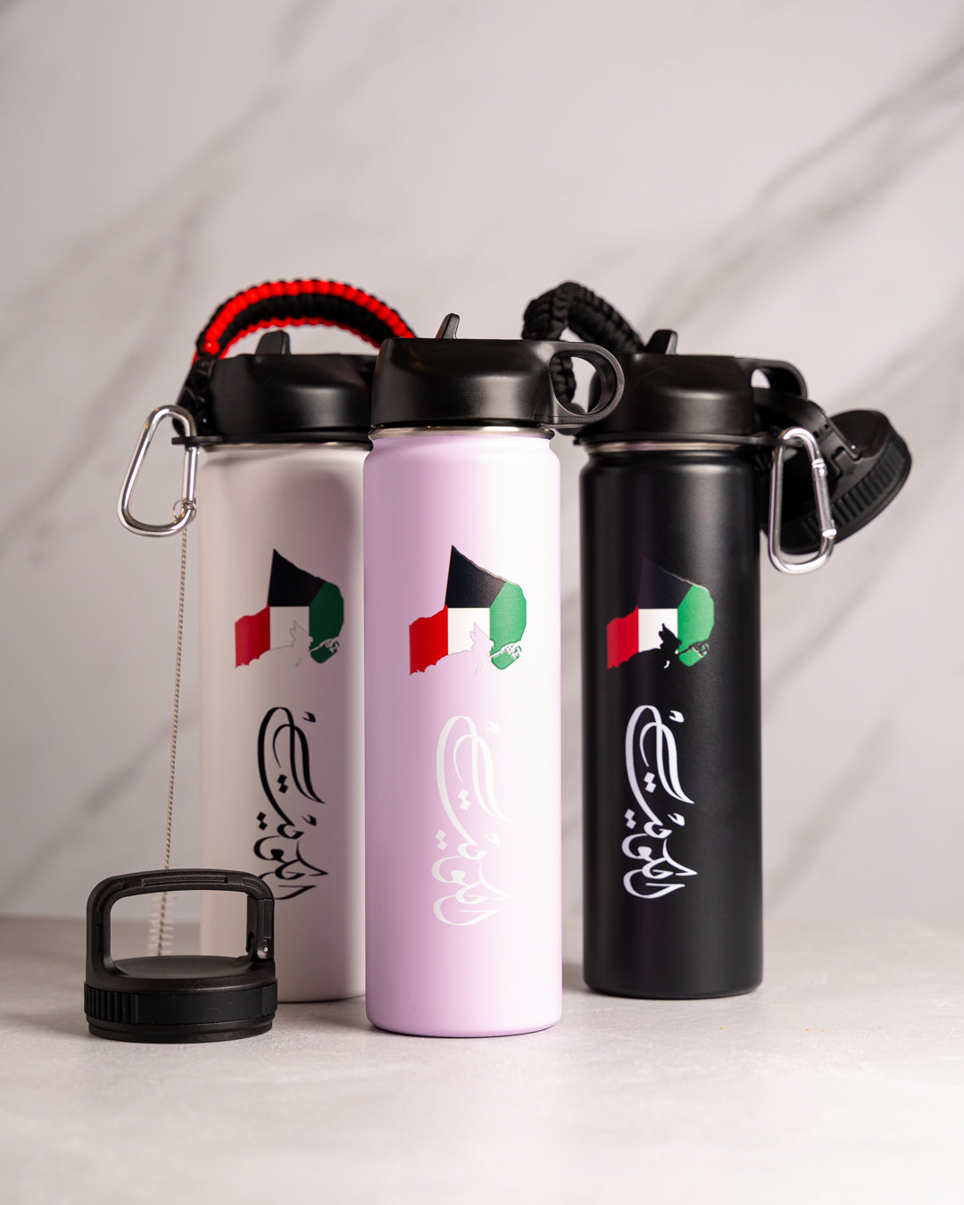 Flask Water Bottle 650 ml for Cold & Hot Beverages Lid Comes With a Straw High Quality 24 Hr Cold - Kuwait Souvenirs