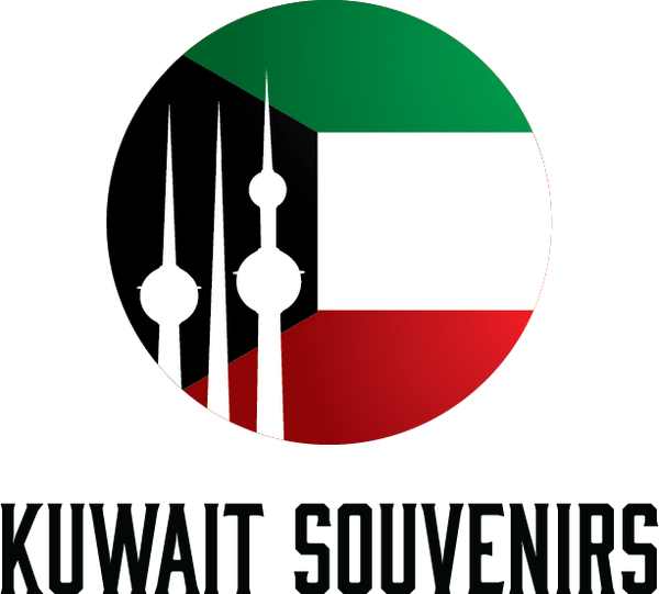 Logo for Kuwait souvenirs with the country's flag and towers.