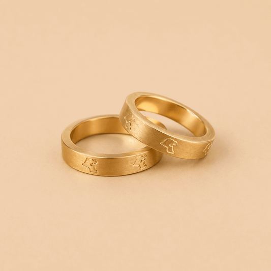 Gold Plated Ring Engraved - Kuwait Souvenirs