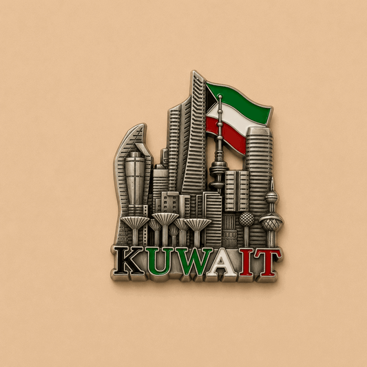 Kuwait skyline flag magnet - Kuwait Souvenirs