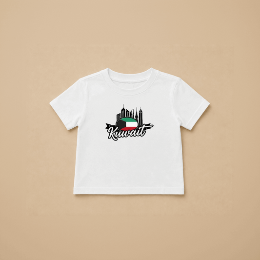 Kuwait Skyline Flag T-shirt - White - Kuwait Souvenirs