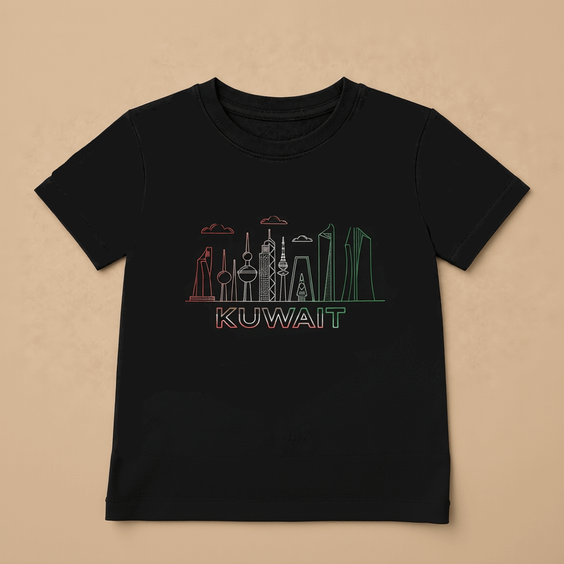T – Shirt Kuwait City Skyline With Colorful Design Light & Comfortable - Kuwait Souvenirs