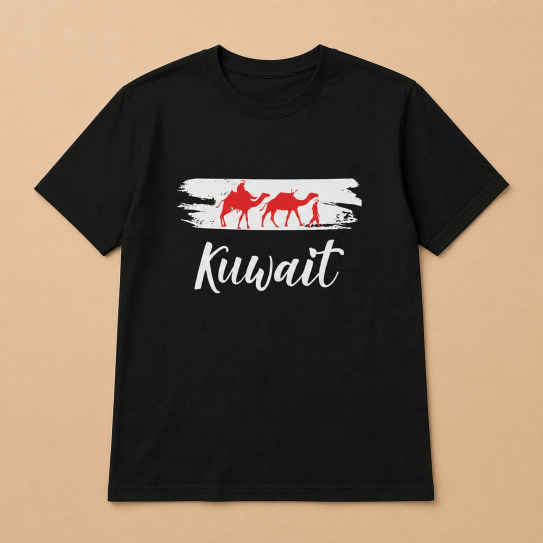 Kuwait T-Shirt with Camel graphic design - Kuwait Souvenirs
