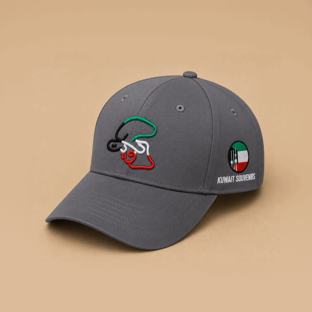 Gray Kuwait Baseball Cap - Kuwait Souvenirs