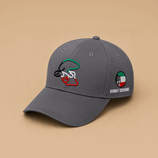 Gray Kuwait Baseball Cap - Kuwait Souvenirs