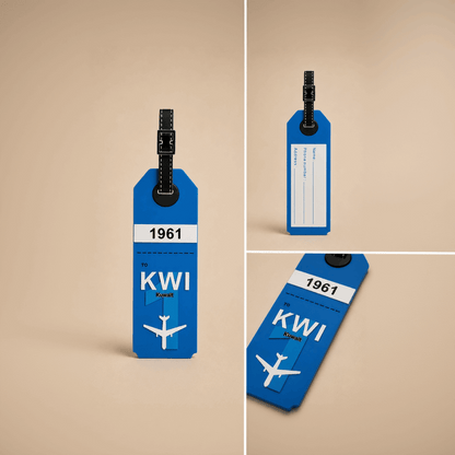 Blue KWI Luggage Tag - Kuwait Souvenirs