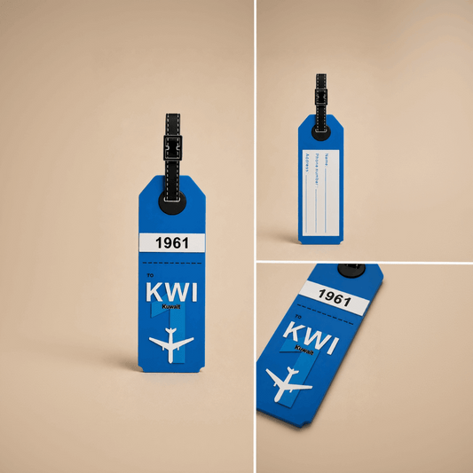 Blue KWI Luggage Tag - Kuwait Souvenirs