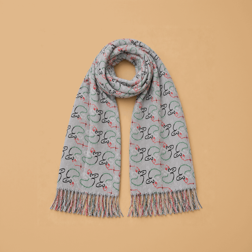 Kuwait Souvenirs Scarf - Gray - Kuwait Souvenirs