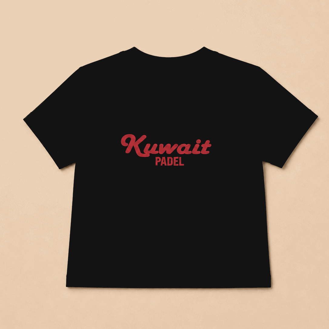 Kuwait Padel T-shirt - Black - Kuwait Souvenirs