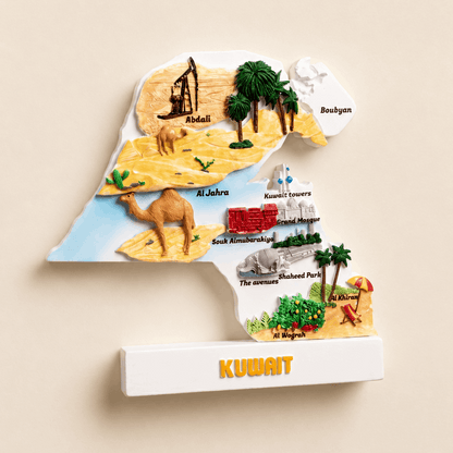 Large Kuwait Map Figurines - Kuwait Souvenirs