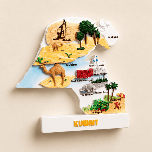 Large Kuwait Map Figurines - Kuwait Souvenirs