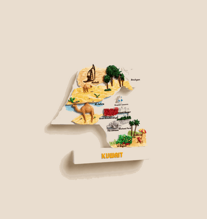 Small Kuwait Map Figurines - Kuwait Souvenirs