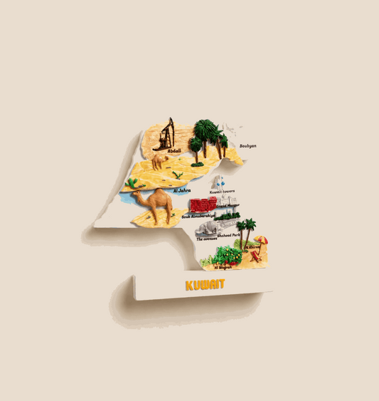 Small Kuwait Map Figurines - Kuwait Souvenirs