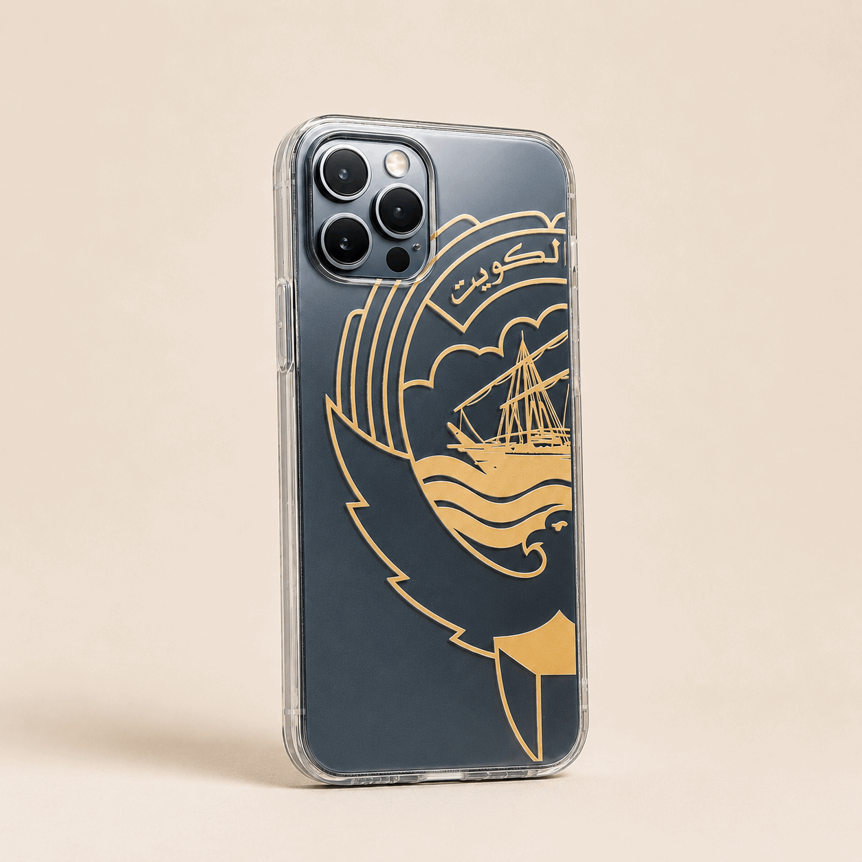 Kuwait Logo iPhone Case – Gold Slim High Quality Cover Kuwait Emblem - Kuwait Souvenirs