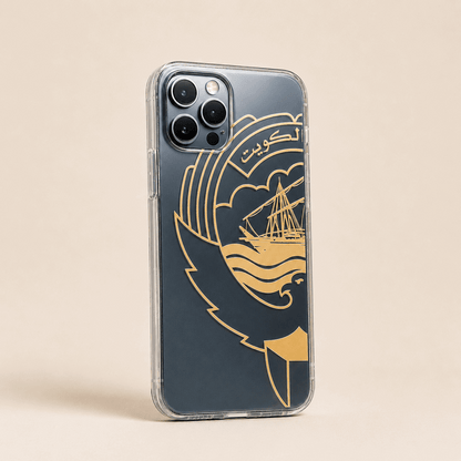 Kuwait Logo iPhone Case – Gold Slim High Quality Cover Kuwait Emblem - Kuwait Souvenirs