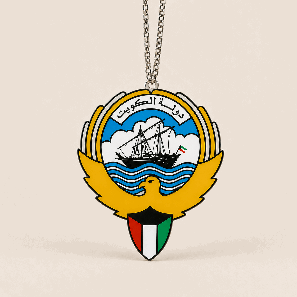 Kuwait Emblem Car Rearview Mirror Hanger - Kuwait Souvenirs