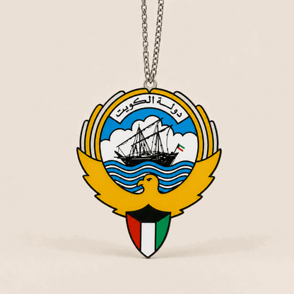 Kuwait Emblem Car Rearview Mirror Hanger - Kuwait Souvenirs