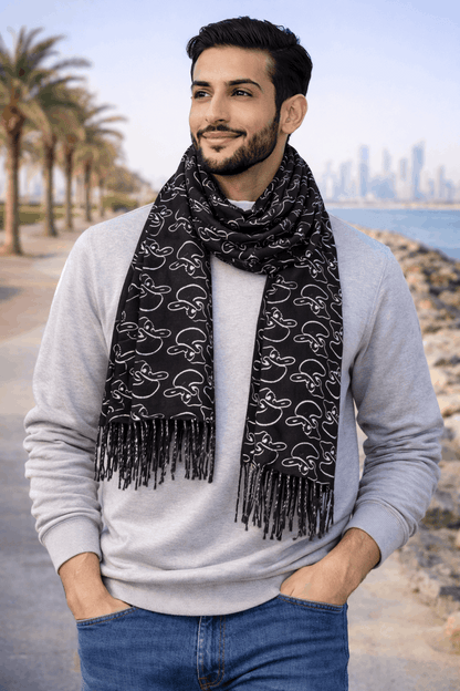 Kuwait Souvenirs Scarf -  Black