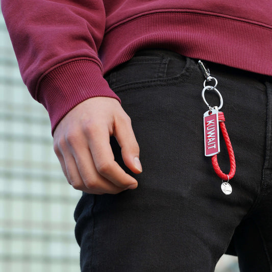 rope leather keychain