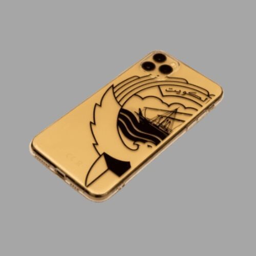 Kuwait Logo iPhone Case – Black Logo Soft Clear Case Cover Exclusive Design - Kuwait Souvenirs