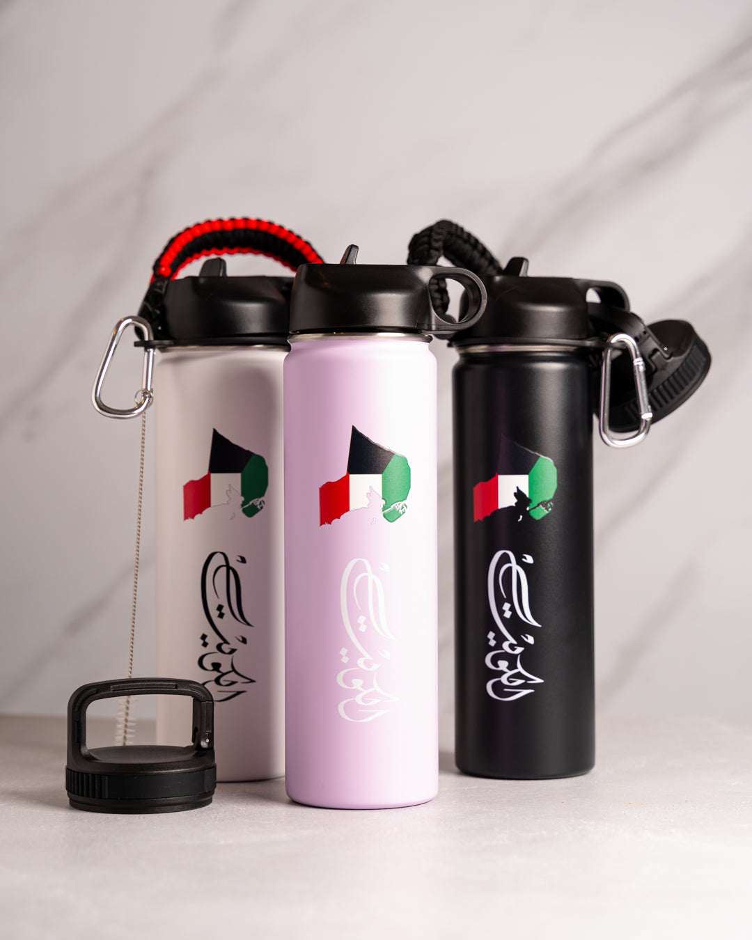 Flask Water Bottle 650 ml for Cold & Hot Beverages Lid Comes With a Straw High Quality 24 Hr Cold - Kuwait Souvenirs