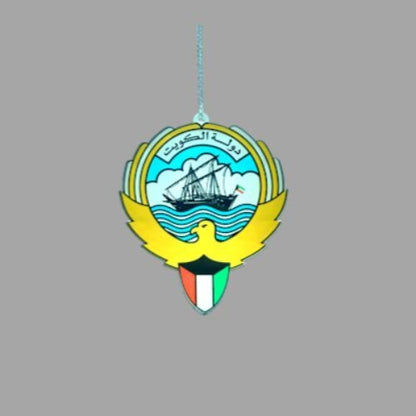 Kuwait Emblem Car Rearview Mirror Hanger - Kuwait Souvenirs
