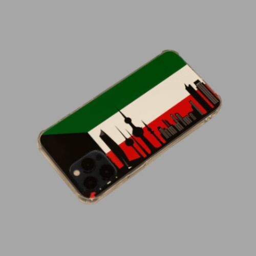 Kuwait Flag iPhone Case With Kuwait City Skyline – Clear Soft Material - Kuwait Souvenirs
