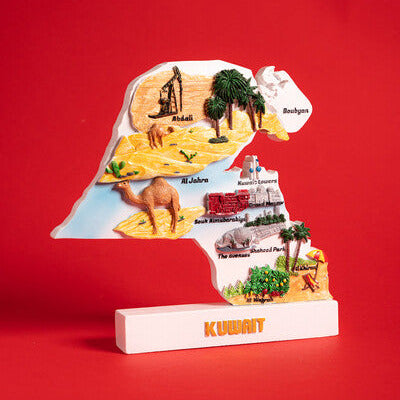 Large Kuwait Map Figurines - Kuwait Souvenirs