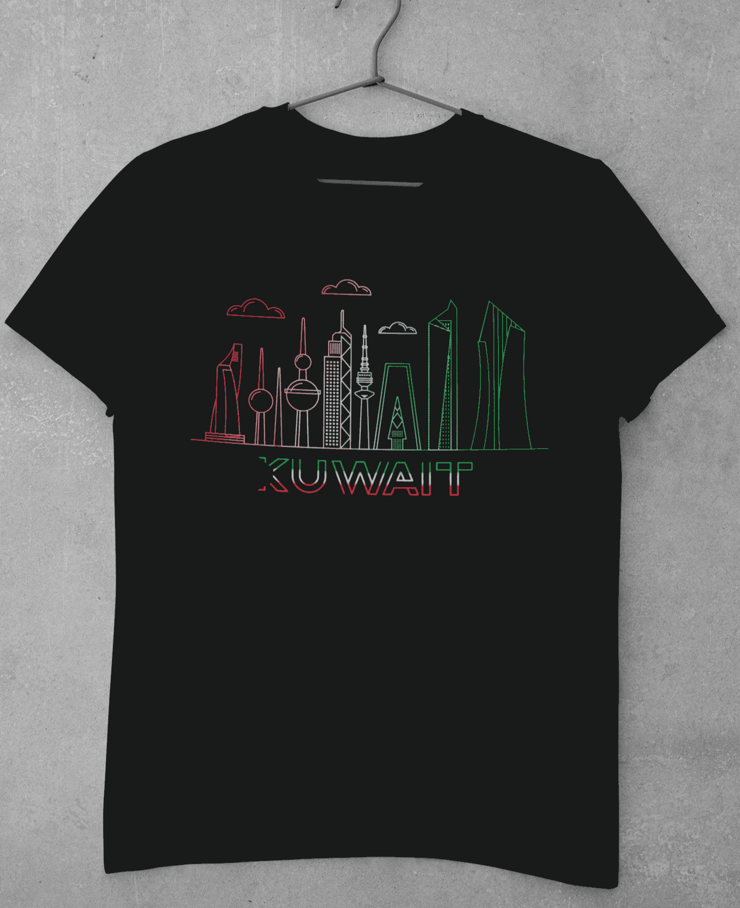 T – Shirt Kuwait City Skyline With Colorful Design Light & Comfortable - Kuwait Souvenirs