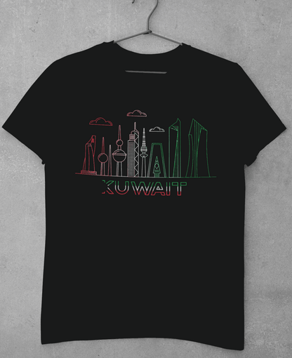 T – Shirt Kuwait City Skyline With Colorful Design Light & Comfortable - Kuwait Souvenirs