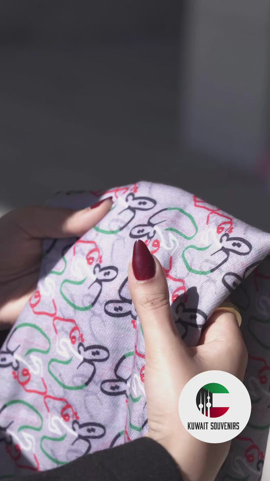 Kuwait Souvenirs Scarf - Gray